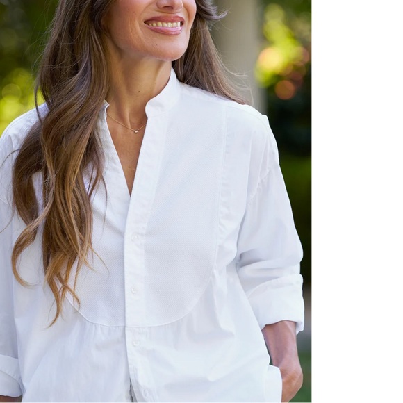Frank & Eileen Women’s White Victoria Italian Tuxedo Shirt - Picture 4 of 15